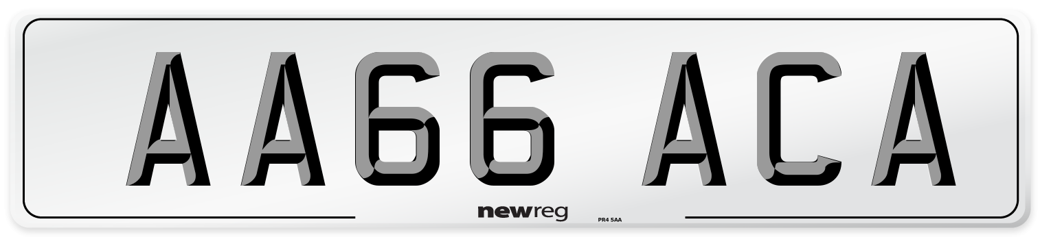 AA66 ACA Number Plate from New Reg